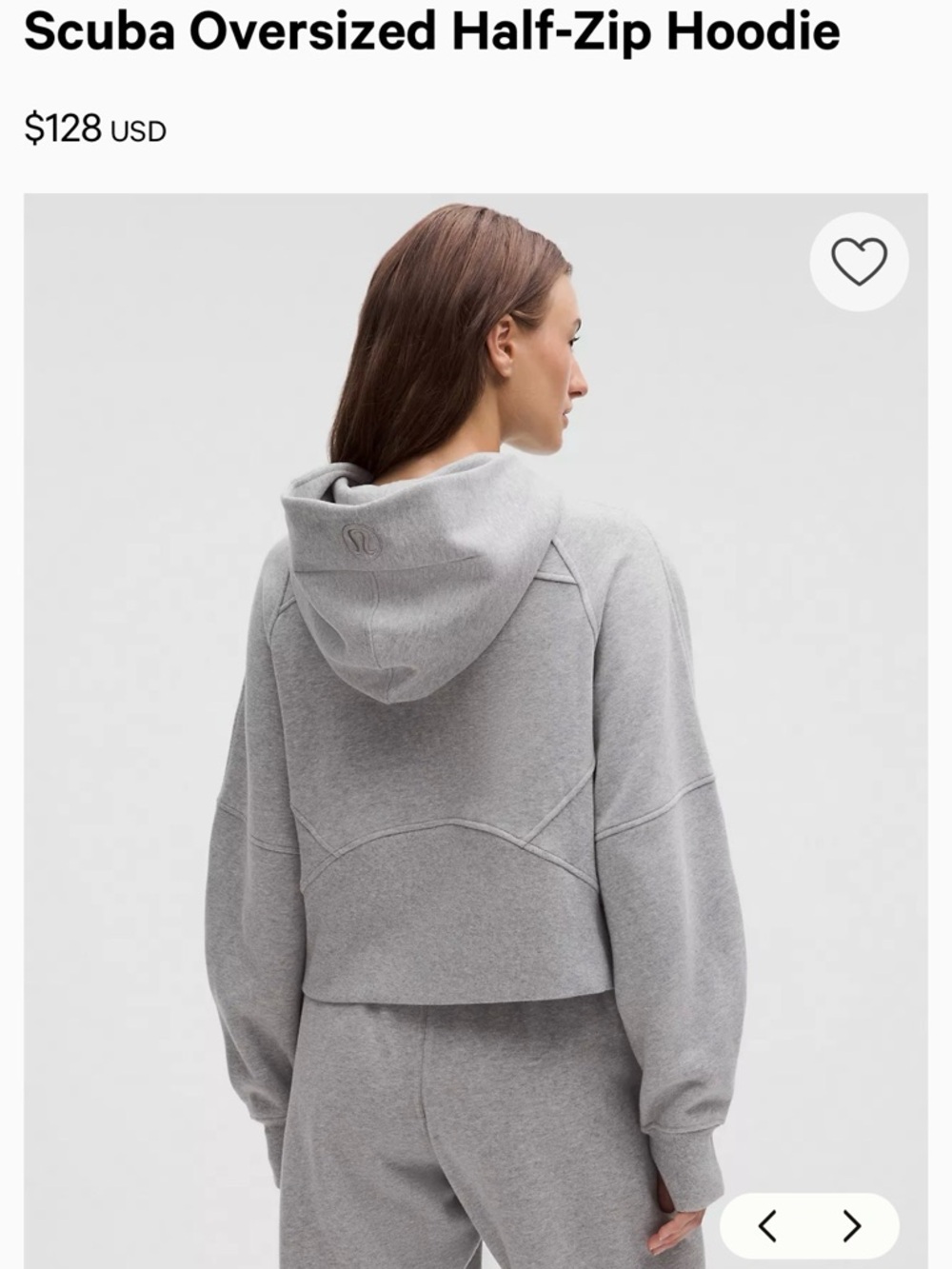 Lululemon women’s scuba oversized half-zip hoodie XS/S